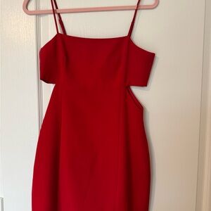 Red Gianni bini mini dress with cutouts